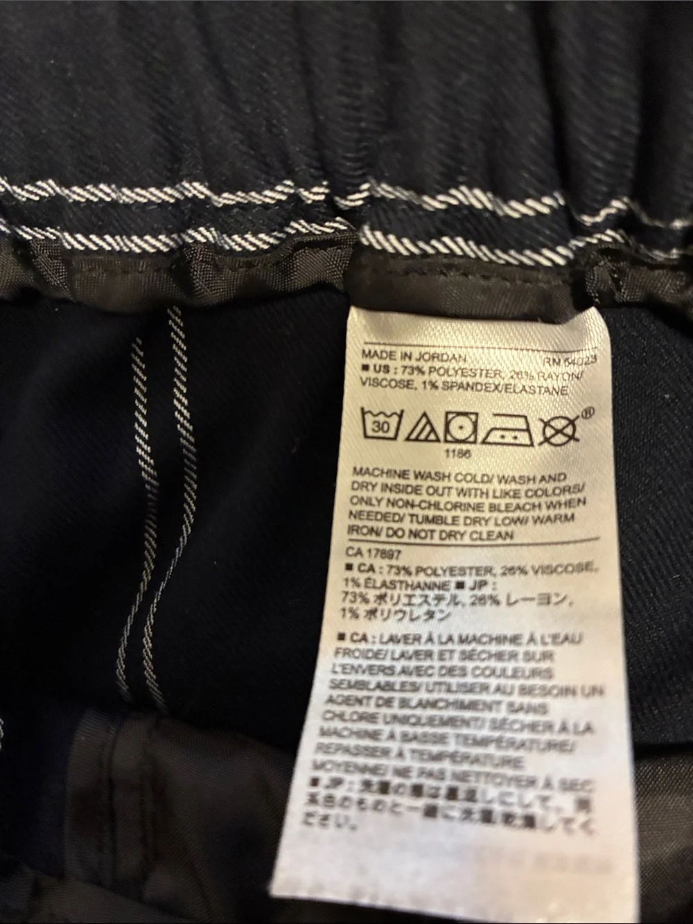 Banana Republic Navy Blue Pinstripe Pull-On Trousers